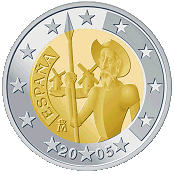 2 euros commemo 2005 - Don Quichotte from la Mancha