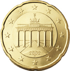 20 cents - Brandenburg door (Berlin) (symbol of the German reunification)