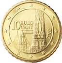 10 cents - Saint-Etienne cathedral (Vienne) + heraldic representation of the Austrian flag