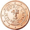 1 cent - Gentian + heraldic representation of the Austrian flag