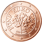 5 cents - Primevère des Alpes + représentation héraldique du drapeau autrichien