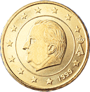 10 cents - Effigie du roi Albert II regardant vers la gauche + monogramme royal
