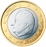 1 euro - Effigie du roi Albert II regardant vers la gauche + monogramme royal