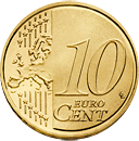 Face commune 10 cents - Carte géographique de lEurope