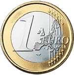 Common face 1 euro - Map of the countries of euroland