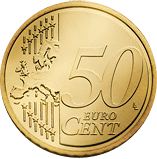 Face commune 50 cents - Carte géographique de lEurope
