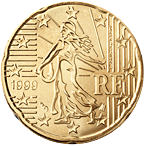 20 cents - Nouvelle version de La Semeuse developpée par Oscar Rotty à la fin du 19ème siècle