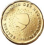 20 cents - Effigy of the Queen Beatrix looking towards the left