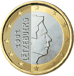 1 euro - Effigie Grand Duc Henri regardant vers la droite