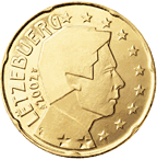 20 cents - Effigie Grand Duc Henri regardant vers la droite