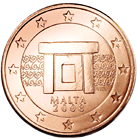 5 cents - L'autel du temple mégalithique de Mnajdra, édifié vers 3600 av. J.-C. sur une hauteur surplombant la mer.