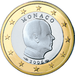1 euro - Effigie S.A.S. le Prince Albert II regardant vers la droite