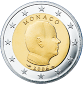 2 euros - Effigie S.A.S. le Prince Albert II regardant vers la droite