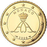50 cents - Le monogramme de S.A.S. le Prince Albert II