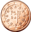 1 cent - Sceau royal de 1134 + châteaux et armoiries du Portugal