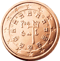 2 cents - Sceau royal de 1134 + châteaux et armoiries du Portugal