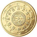 50 cents - Sceau royal de 1142 + châteaux et armoiries du Portugal
