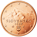 2 cents - Le mont Kriván, situé dans les Tatras, qui est un symbole de la souveraineté de la nation slovaque, et lemblème national de la Slovaquie.