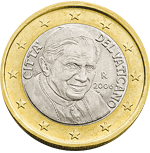 1 euro - Effigie Pape Benoit XVI