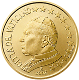 50 cents - Effigie Pape Jean-Paul II regardant vers la gauche