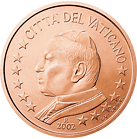 5 cents - Effigie Pape Jean-Paul II regardant vers la gauche