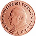 5 cents - Effigy of the Pope John-Paul II looking towards the left